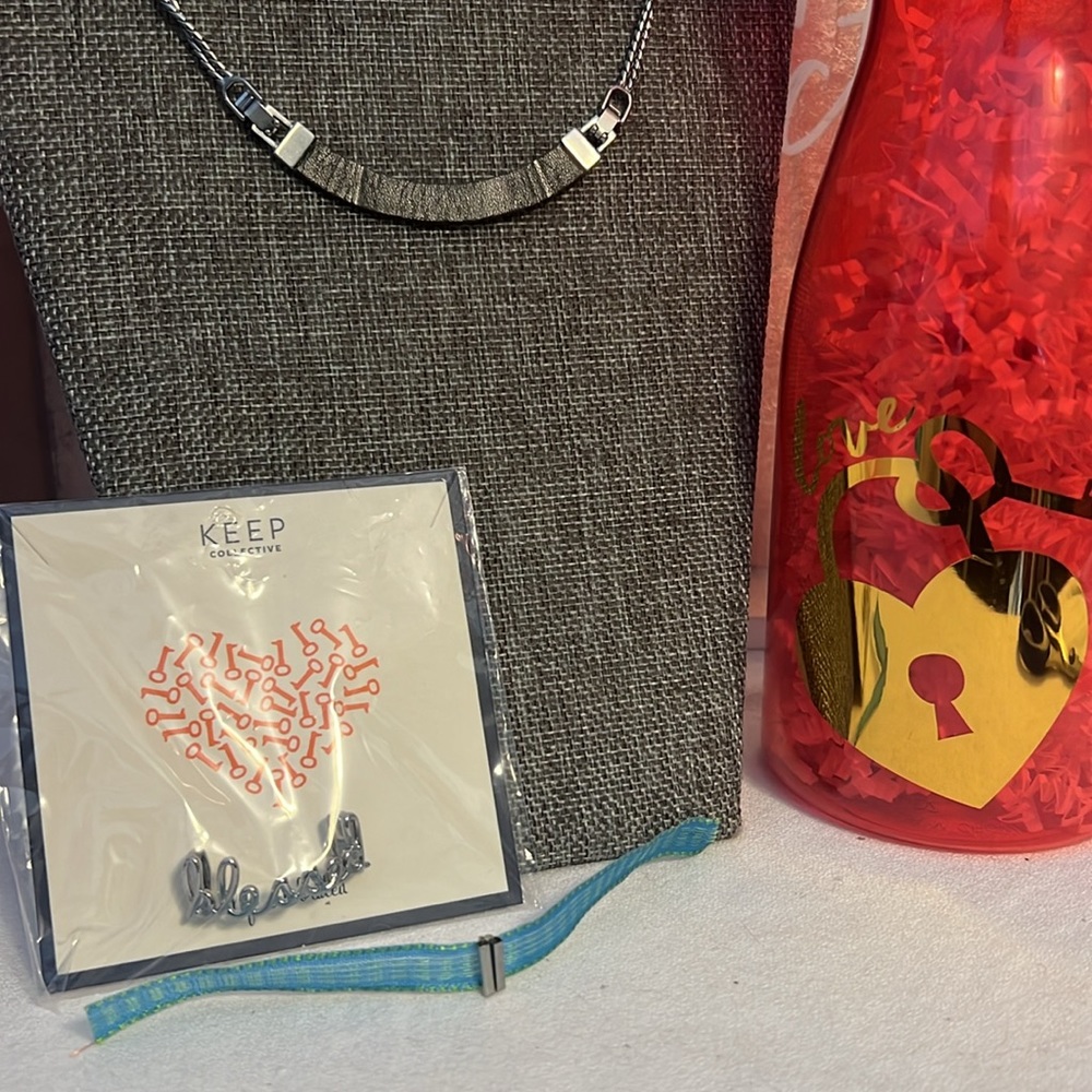 For The Bride KEEP Collective REVERSIBLE Leather/chain Necklace-Blessed charm